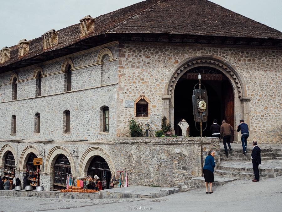 A large stone caravanserai in Azerbaijan.