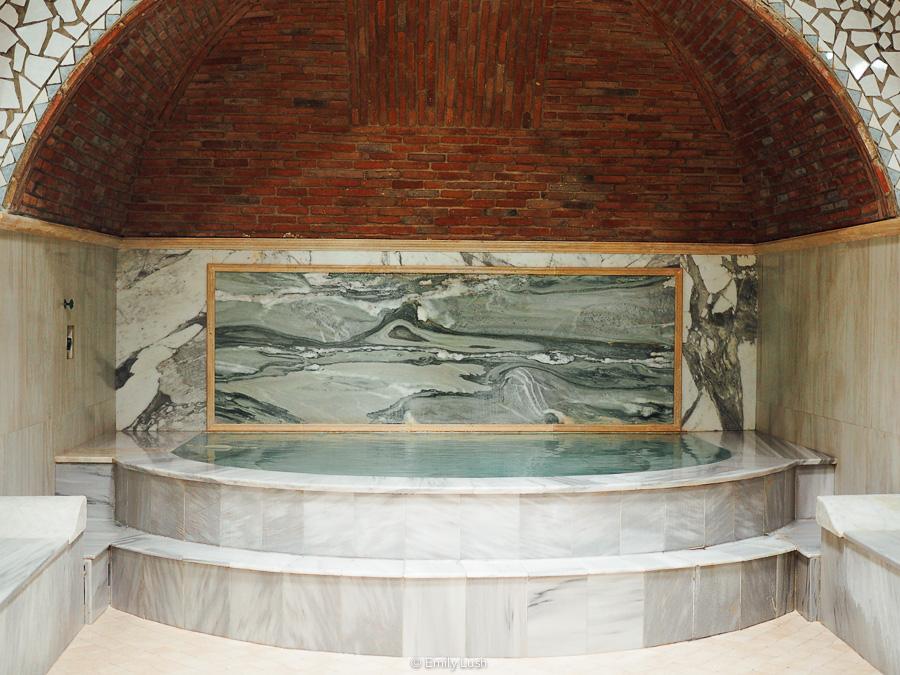 A marble bath inside Gulo's Thermal Spa in Tbilisi.