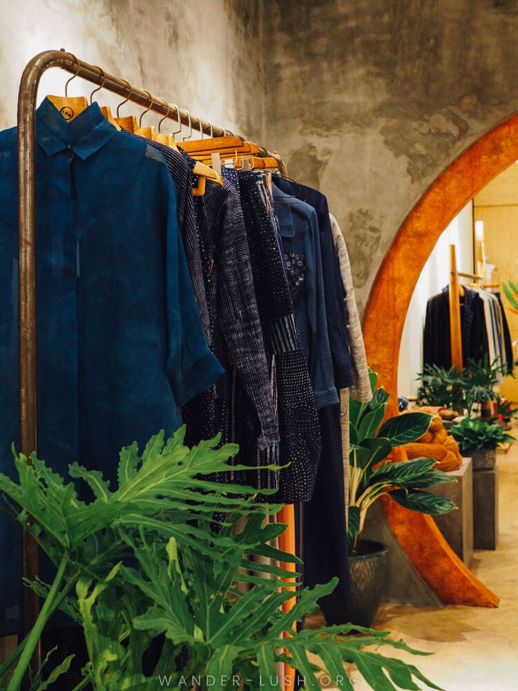 Sustainable fashion at Kilomet109 in Hanoi, Vietnam.