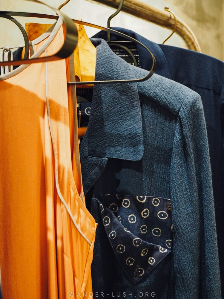 Sustainable fashion at Kilomet109 in Hanoi, Vietnam.