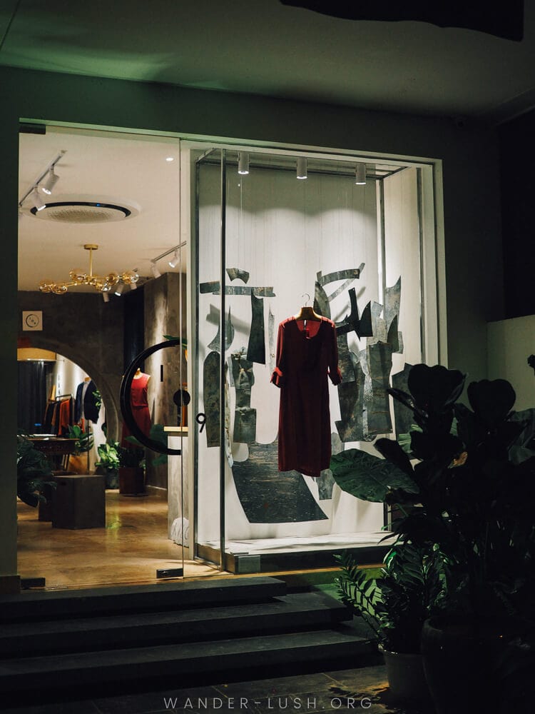 Sustainable fashion at Kilomet109 in Hanoi, Vietnam.