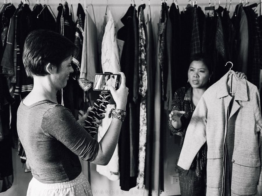 Vu Thao is the designer behind the sustainable Vietnam fashion brand Kilomet109. Here's a look at Thao's studio and her newly opened boutique in Hanoi. | © Emily Lush 2017