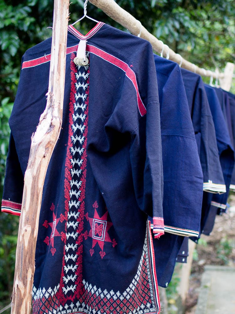 Indigo textiles in an ethnic minority village in Northern Vietnam.