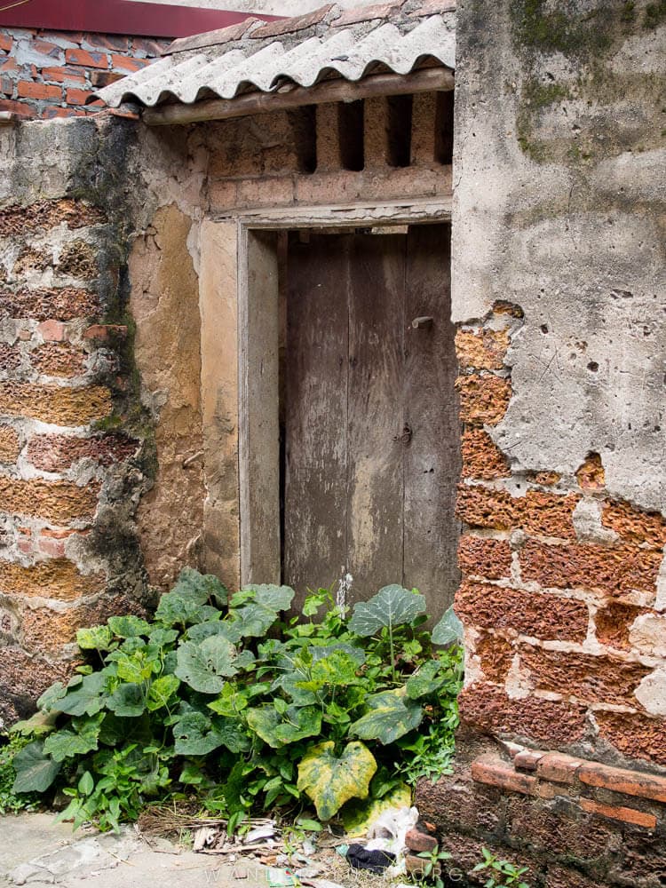 An old door in Duong Lam Ancient Village near Hanoi.