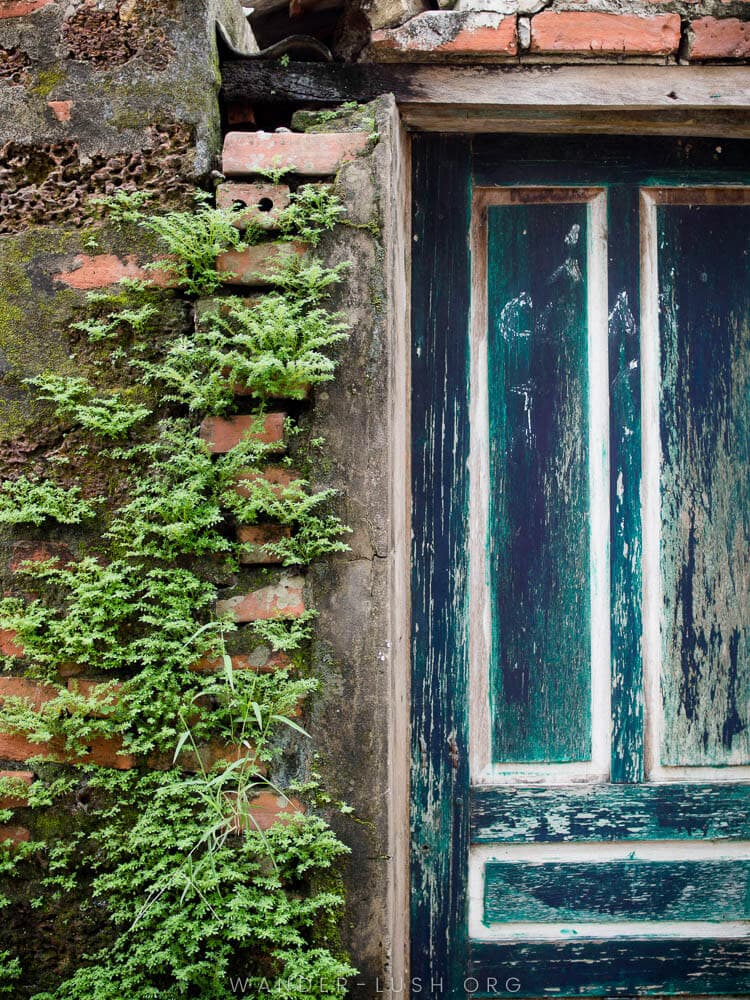 A green door in Duong Lam Ancient Village near Hanoi.