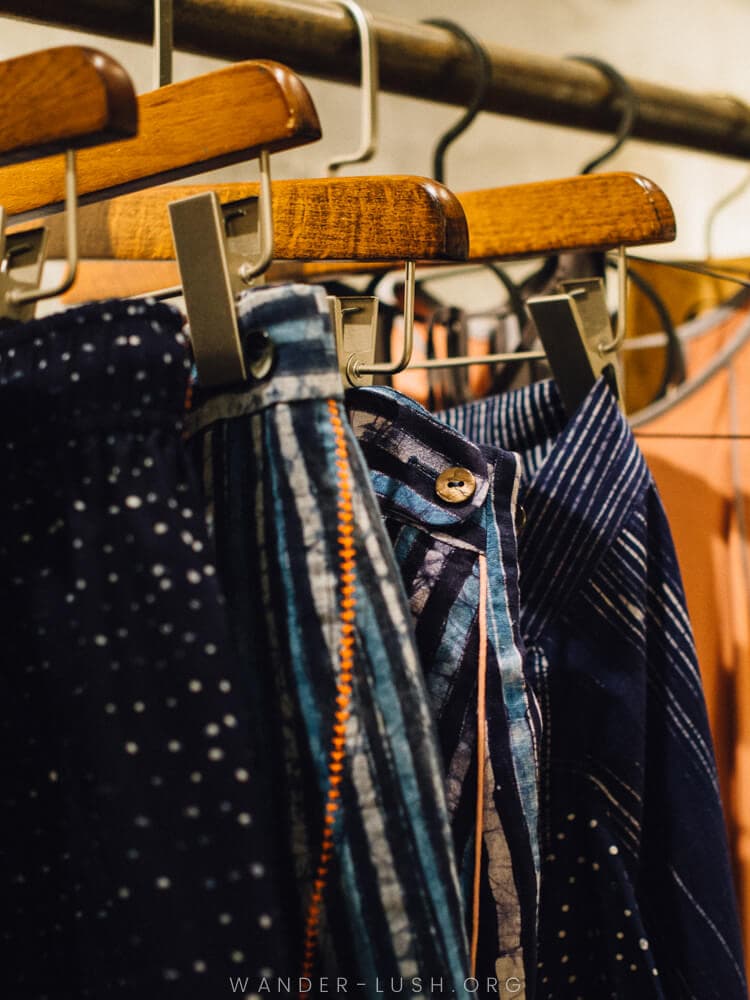 Sustainable Vietnamese fashion at Kilomet109 in Hanoi, Vietnam.