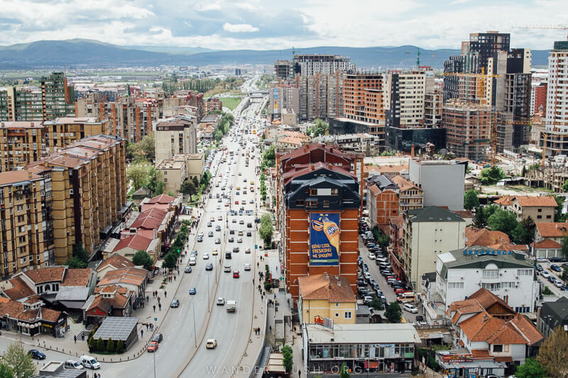 City view of Pristina, Kosovo.