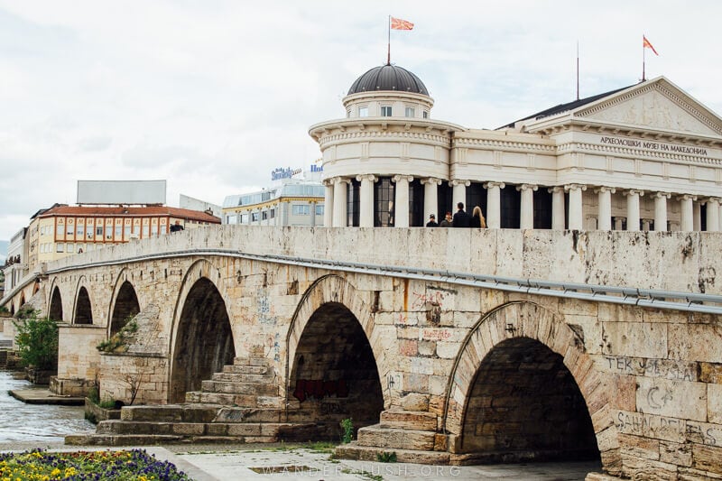 The Stone Bridge that connects Skopje Old Bazaar with the rest of the city.