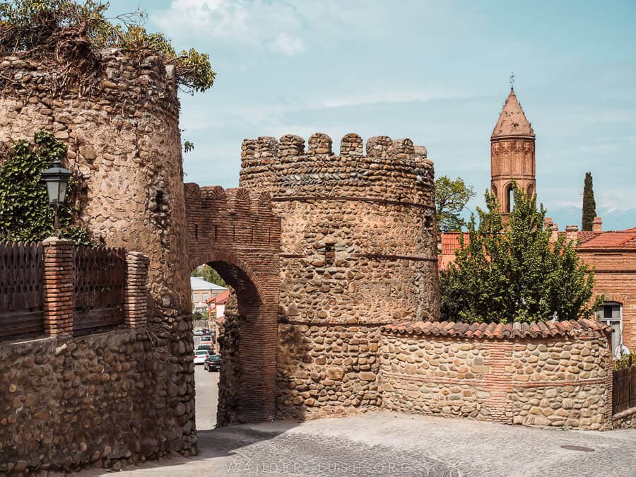 The old city wall in Sighnaghi, Kakheti wine region.