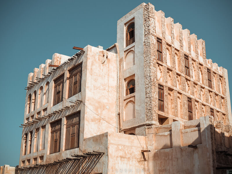 An ancient mud building in Doha, Qatar.