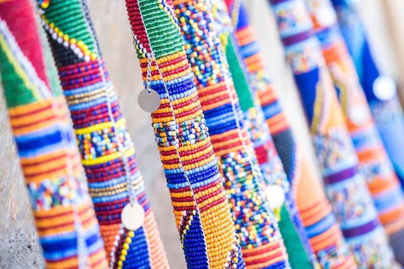 Beaded Maasai objects in Kenya.