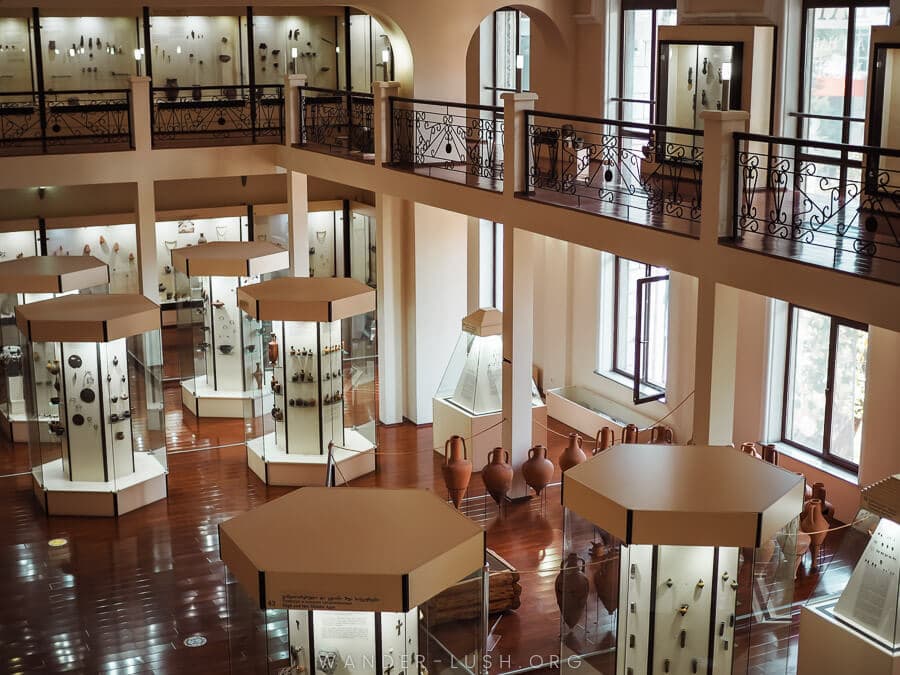 Exhibits inside the Batumi Archaeological Museum.