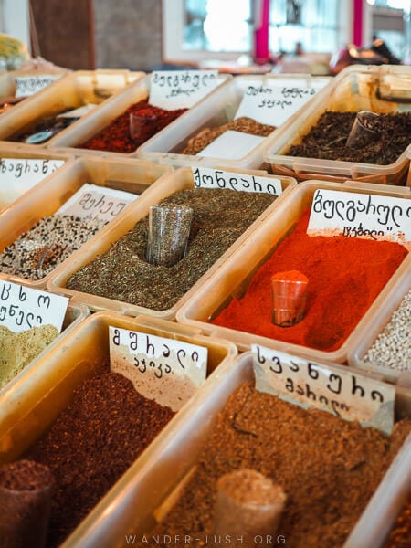 Spices at Batumi Central Market.