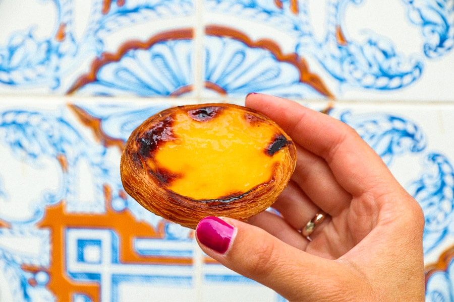 A traditional Portuguese custard tart – a must-eat in Portugal and a perfect Portugal souvenir.
