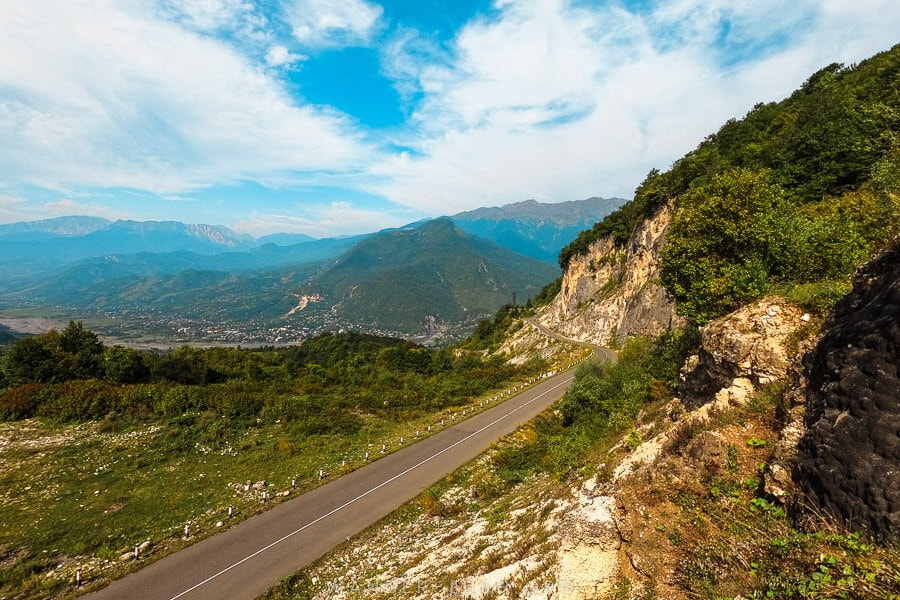 A high mountain road in Georgia.