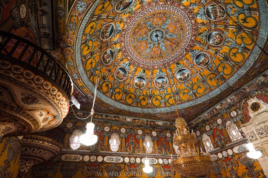 The painted dome of Tetovo Mosque, one of the best day trips from Skopje.