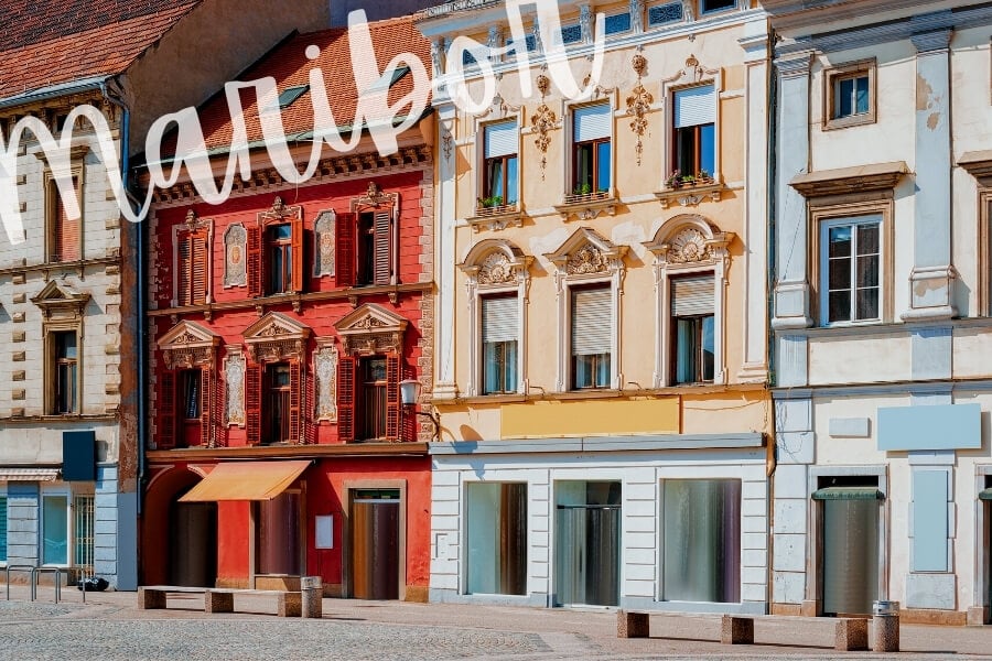 Colourful architecture in Maribor, Slovenia.