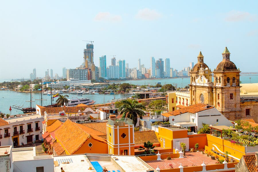 Colourful architecture in Cartagena, Colombia.