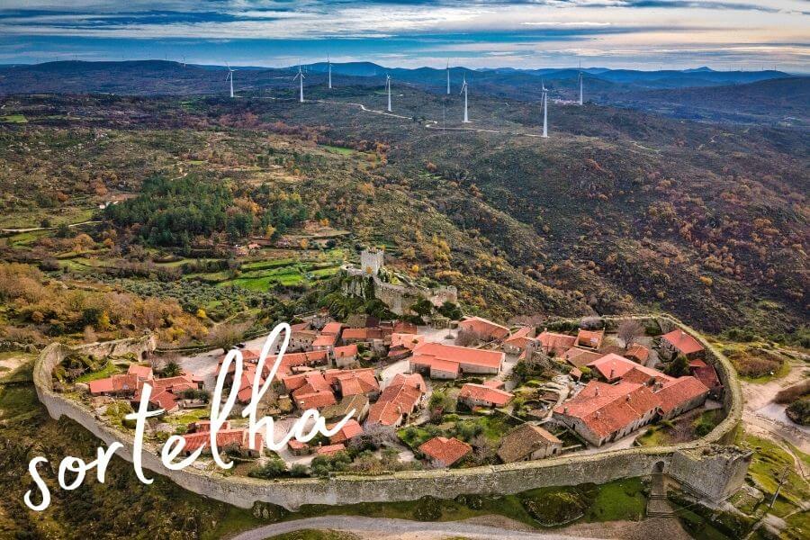 The Portuguese village of Sortelha viewed from above.