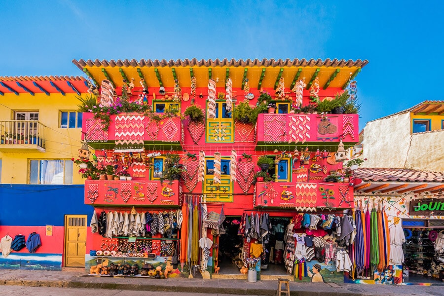 A colourful shopfront in Raquira, Colombia.