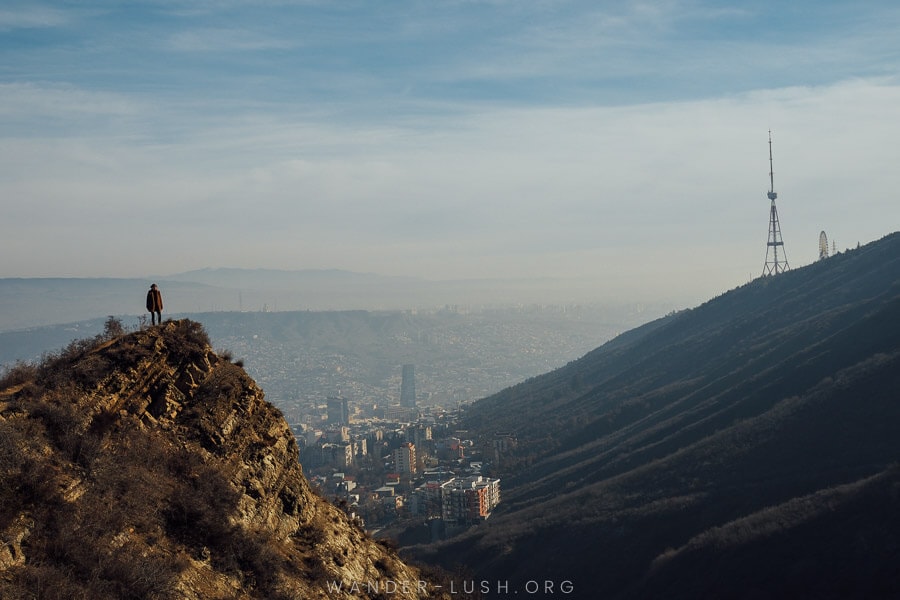 Looking down at Tbilisi from the viewpoint above Turtle Lake.