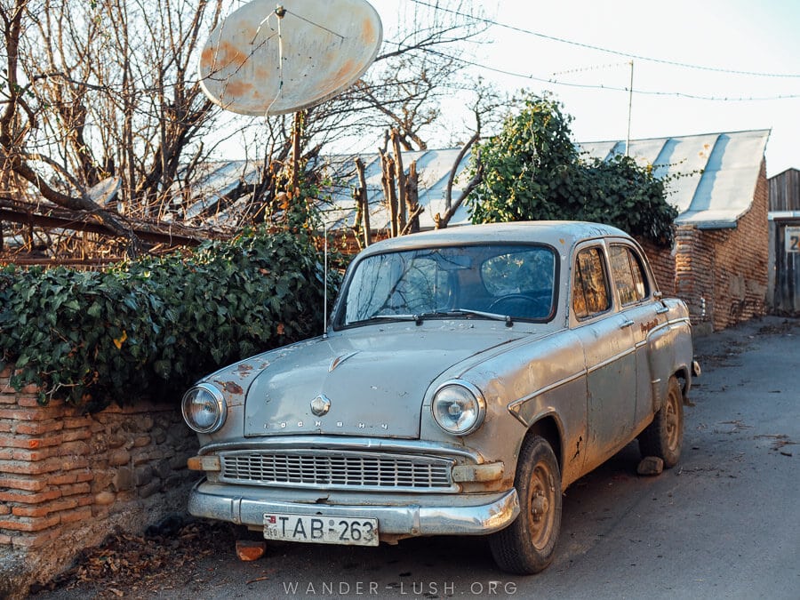 An old car in Sighnaghi, Georgia.