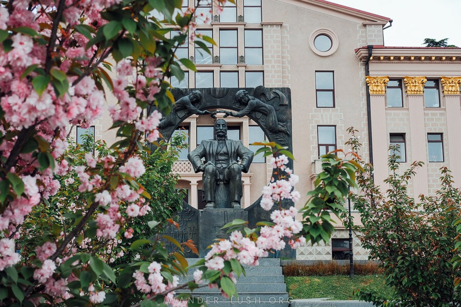 Spring pink blossoms in Batumi, Georgia.