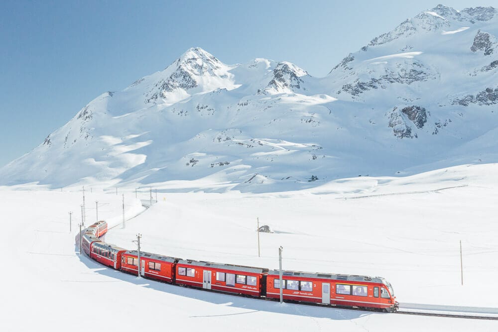 An epic European train journey through the Swiss Alps.