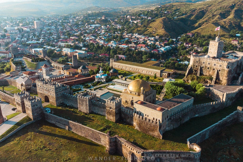 Aerial view of Rabati Castle in Akhaltsikhe, Georgia.