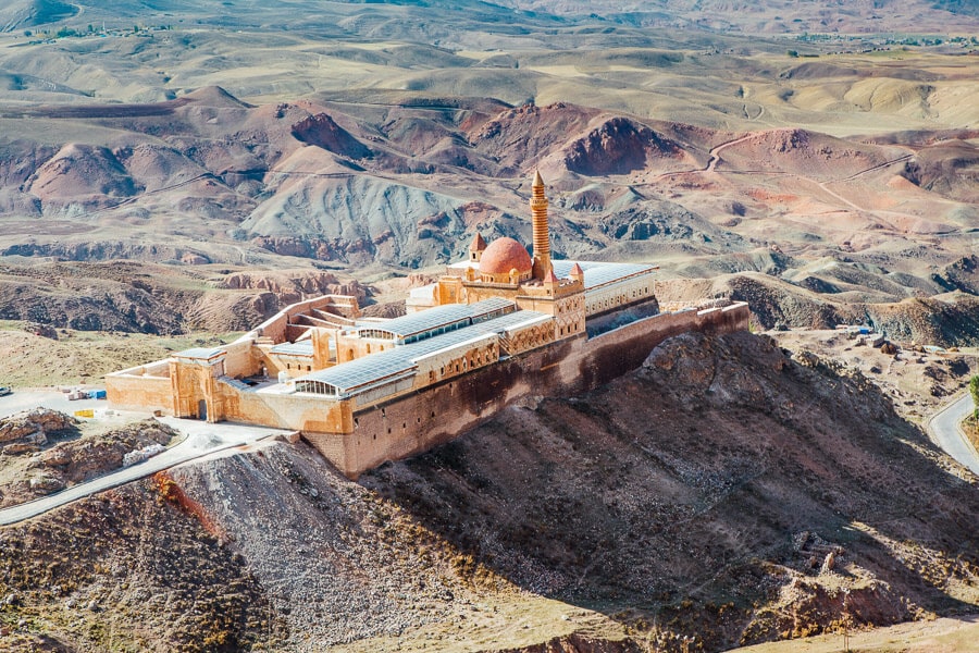 Ishak Pasha Palace perched on a rocky outcrop in Eastern Turkey.