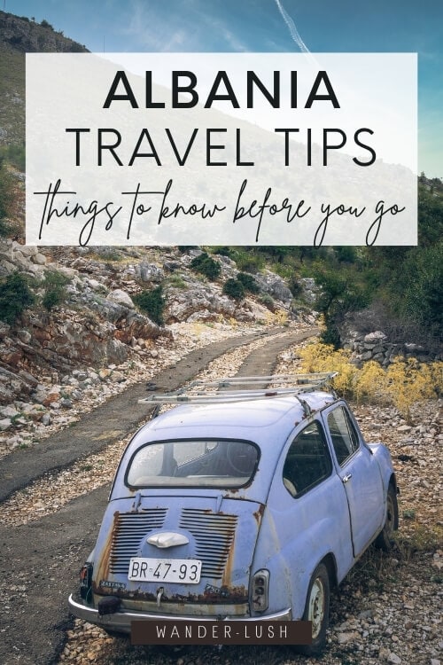 Travel tips for Albania graphic.