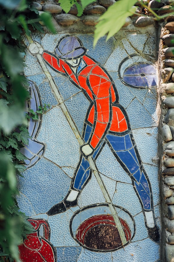 A Soviet-era mosaic at Wine Factory N1.