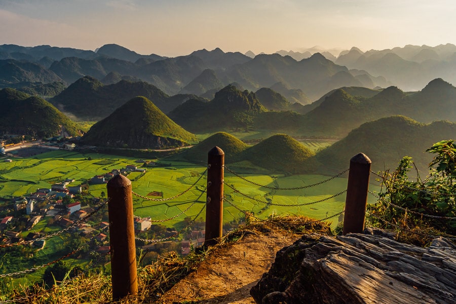 Fairy Mountain, a set of small green hills in Ha Giang, Vietnam.
