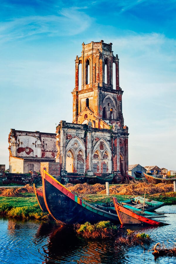 An abandoned Catholic church in Nam Dinh, Vietnam.