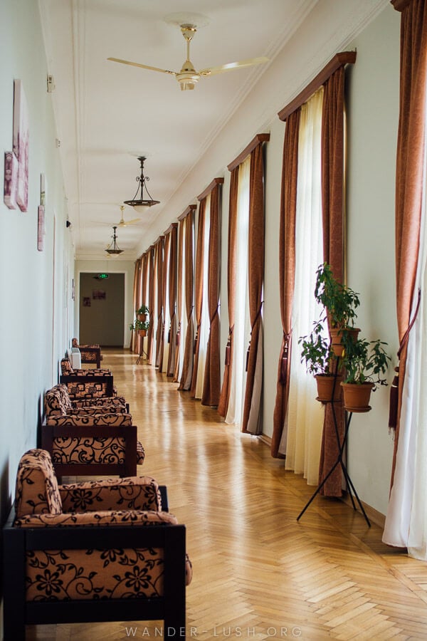 A retro hallway at Tskaltubo Spa Resort.