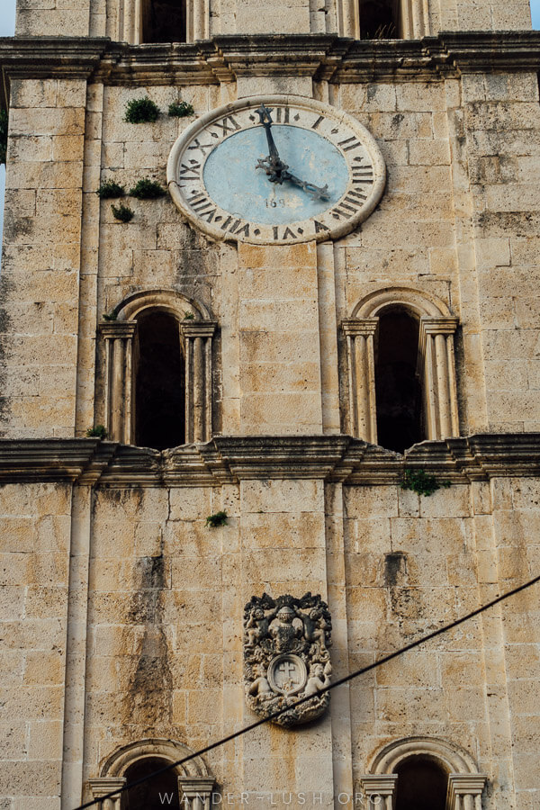Church clocktower in Perast.
