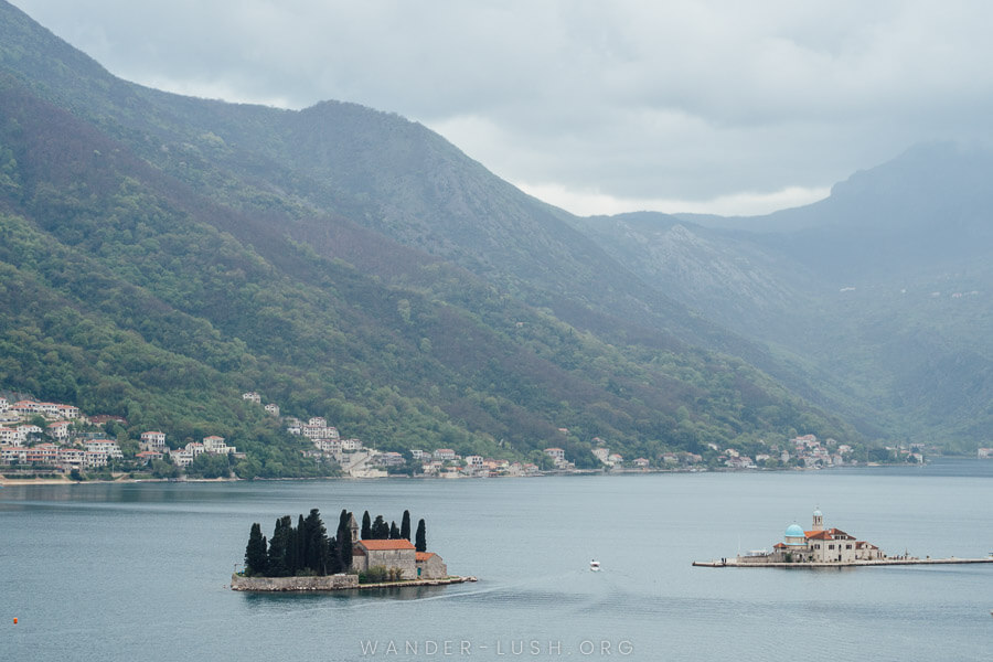 St. George island and Our Lady of the Rocks off the coast of Perast.