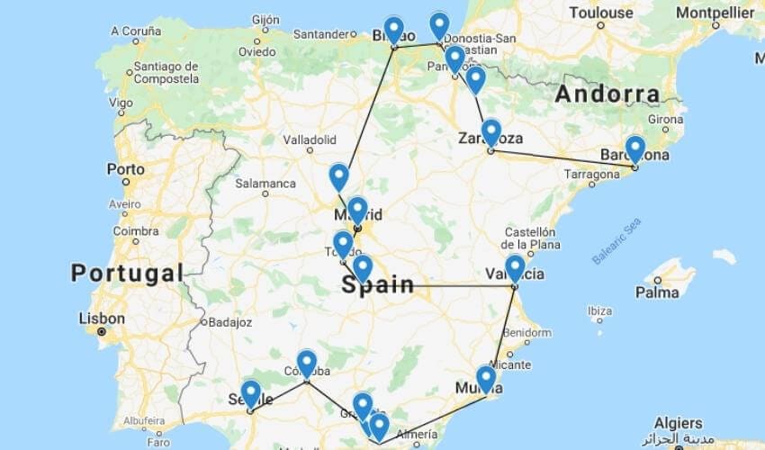 spain travel itinerary 9 days