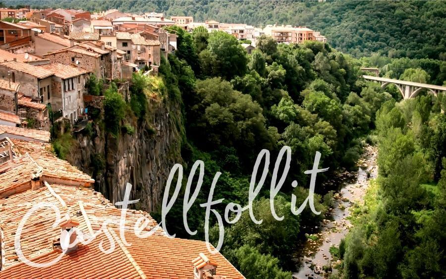 Castellfollit de la Roca, Catalonia, a small village overlooking a dramatic gorge.