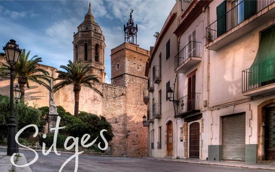 Beautiful old architecture in Sitges, Spain.