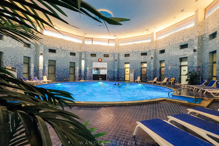 An indoor swimming pool at Sairme Thermal Spa Resort.