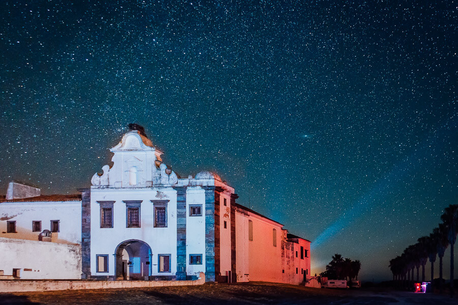 A night sky filled with stars in Alqueva, a must visit place in Portugal.
