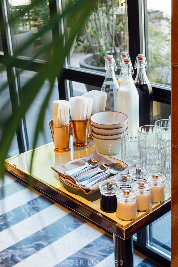 Breakfast at Bazzar Hotel Tbilisi.