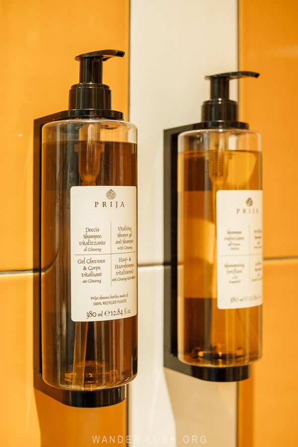 Natural bathroom products at Bazzar Hotel Tbilisi.