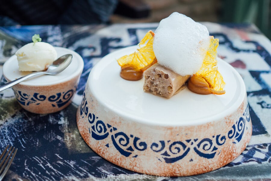 Korkoti, a traditional Georgian dessert, served at a restaurant in Tbilisi.