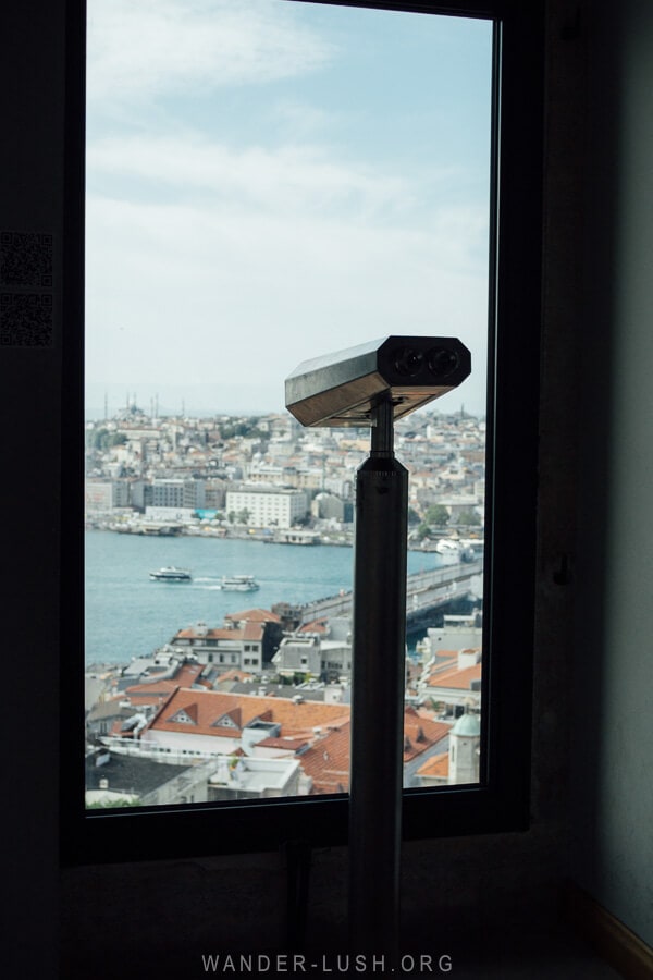 A pair of binoculars at the Galata Tower.
