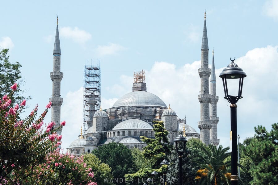 View of the Blue Mosque from Sultan Ahmet Park.