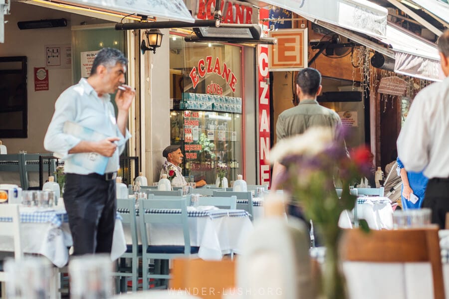 Wait staff at a meyhane restaurant in Kadikoy, Istanbul.