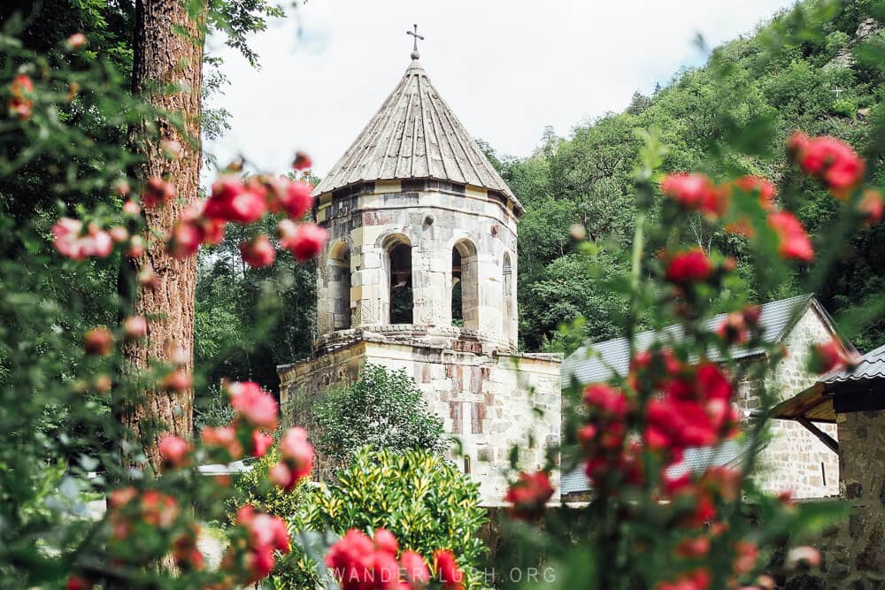 Mtsvane Monastery, a beautiful stone monastery near Borjomi, Georgia.
