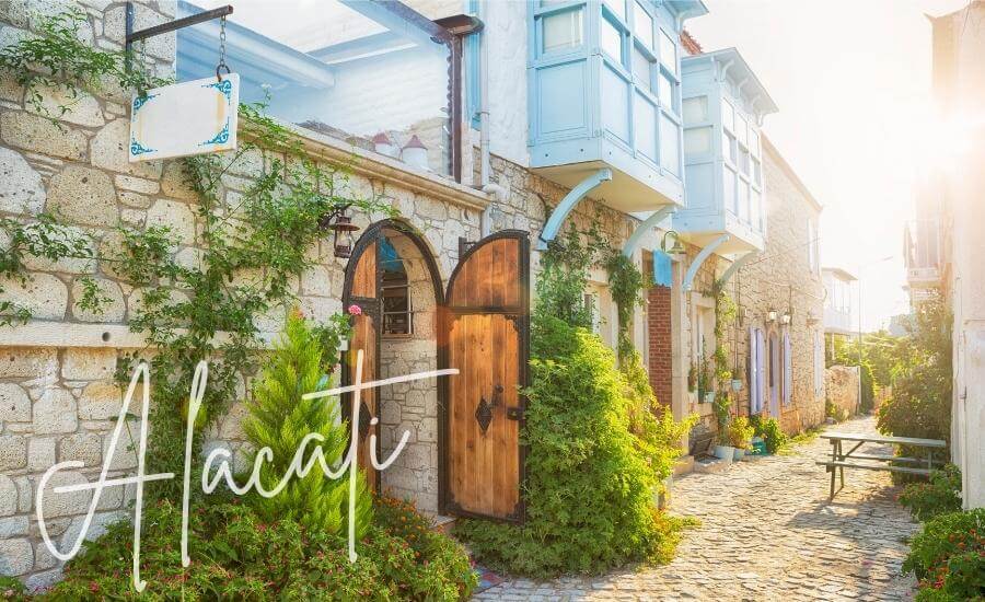 Historic stone houses in Alacati, a beautiful village and alternative to Cesme.